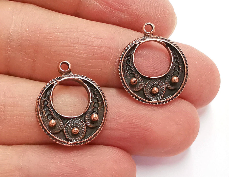 5 Copper Charms Antique Copper Plated Charms (22x18mm)  G21159