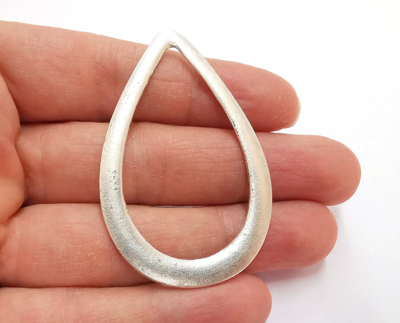 2 Drop Findings Antique Silver Plated Findings (61x40mm)  G21174