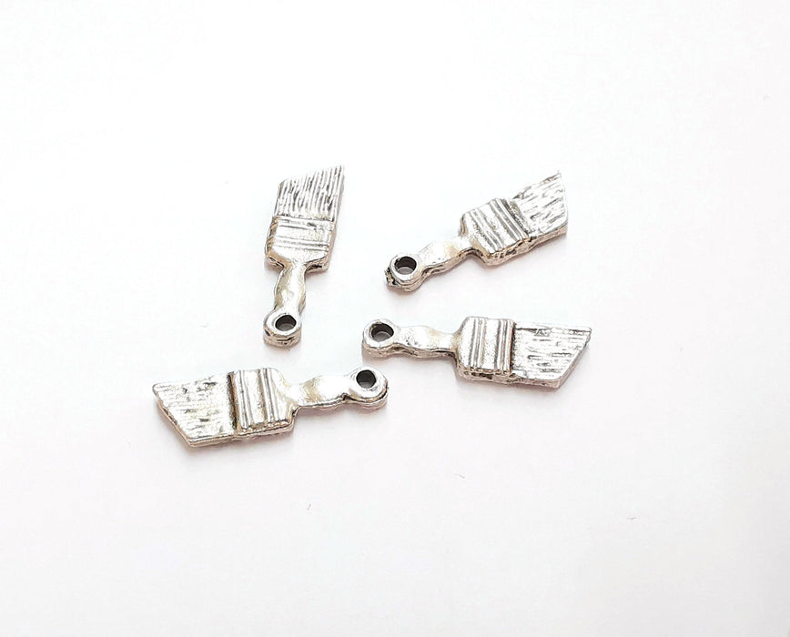 10 Paintbrush Charms Antique Silver Plated Charms (25x8mm)  G20847