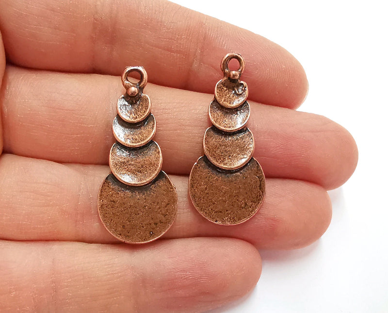 2 Circles Charms Antique Copper Plated Charms (37x16mm) G20849