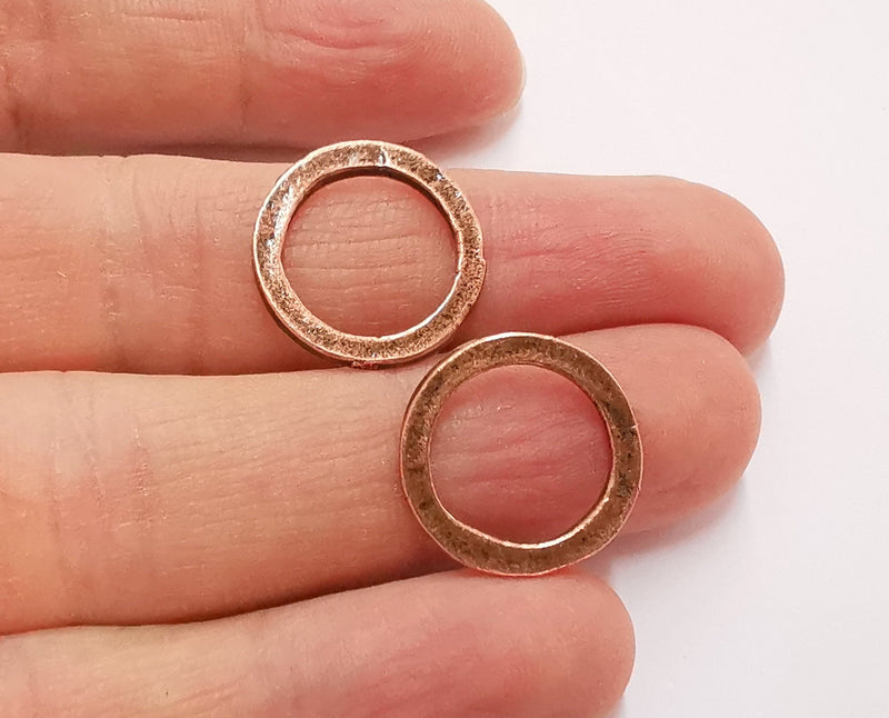 10 Circle Connector Antique Copper Plated Round Connector (19mm) G20851