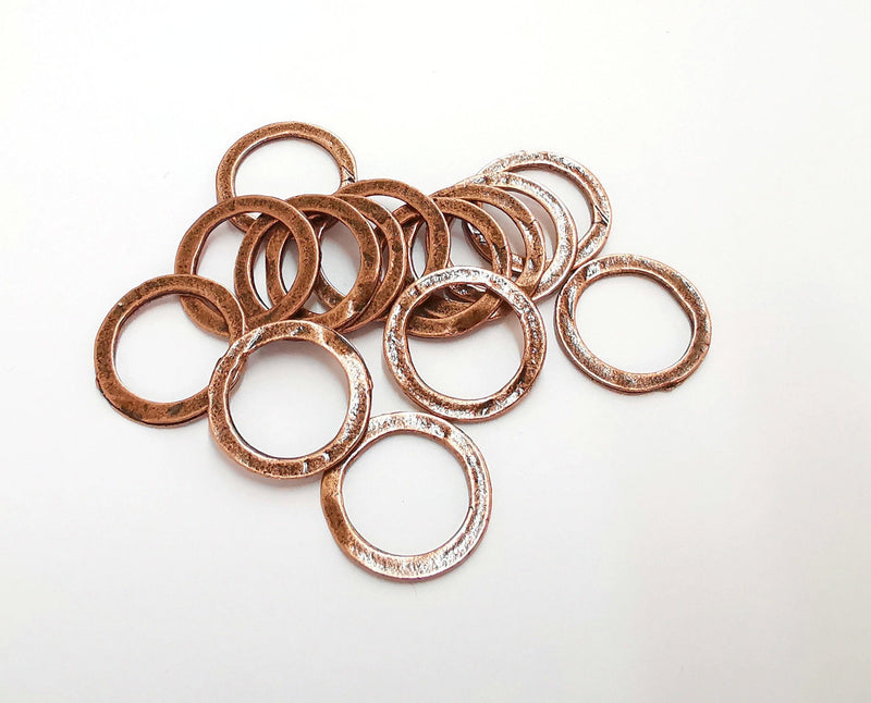10 Circle Connector Antique Copper Plated Round Connector (19mm) G20851