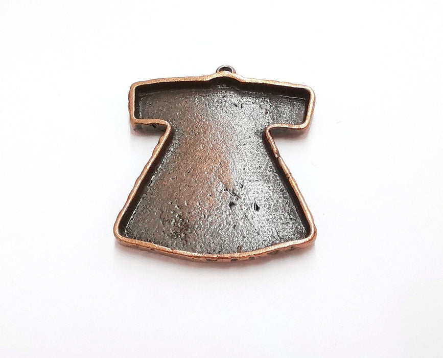 Robe Pendants Blank Resin Bezel Mosaic Mountings Antique Copper Plated Pendant (47x39mm)( 40x34 mm Bezel Inner Size)  G20859