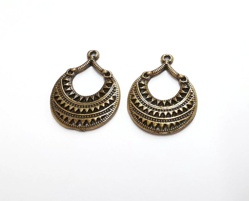 2 Antique Bronze Charms Antique Bronze Plated Charms (31x24mm)  G21181