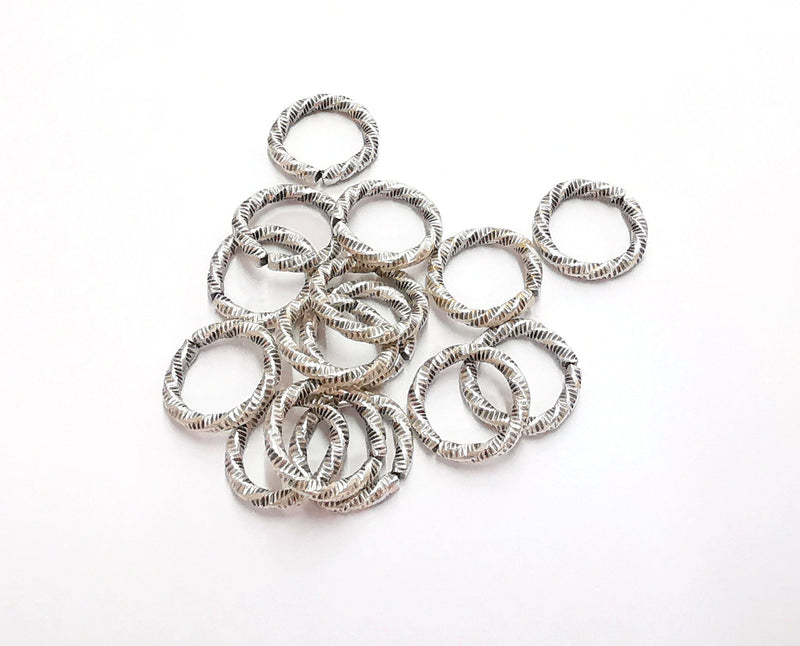 20 Jump Rings Findings Connector Antique Silver Plated Jump Ring Open Link (12mm) G21192