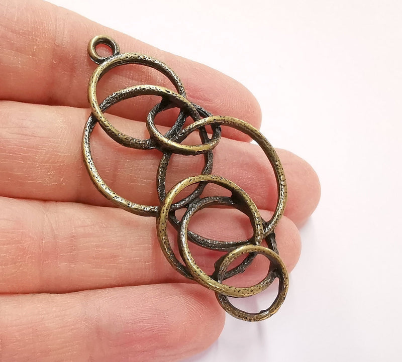Circles Charms Antique Bronze Plated Charms (67x33mm) G21198