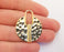 2 Hammered Charms Shiny Gold Plated Charms (38x31mm)  G20871