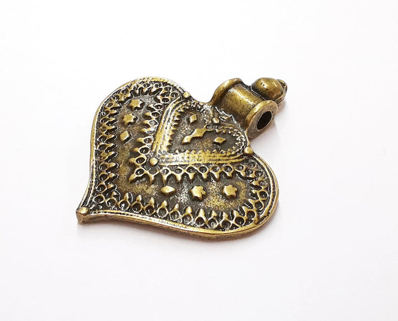 Heart Pendant Antique Bronze Plated Pendant (51x43mm)  G28094