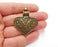 Heart Pendant Antique Bronze Plated Pendant (51x43mm)  G28094