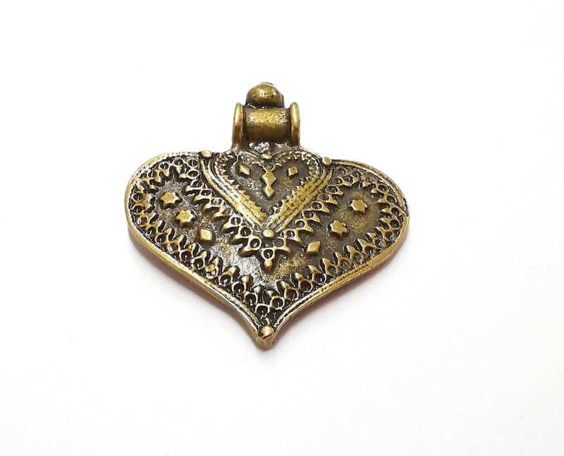 Heart Pendant Antique Bronze Plated Pendant (51x43mm)  G28094