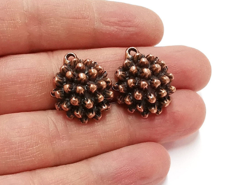 2 Cambered Charms Antique Copper Plated Charms (24x20mm)  G13379