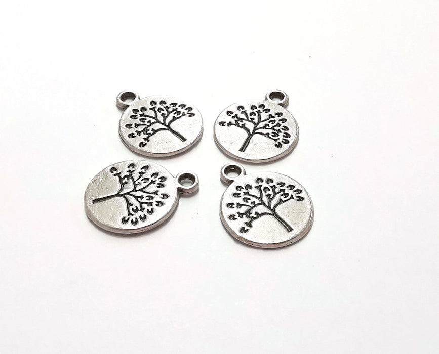 10 Tree Charms Antique Silver Plated Charms (18x14mm)  G21219