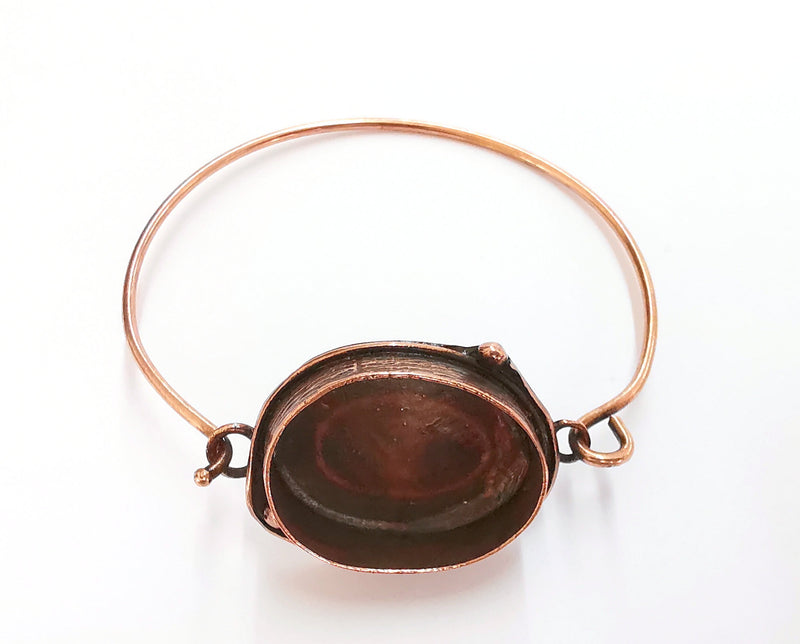 Textured Bracelet Blanks Cuff Blanks Bracelet Blank Antique Copper Plated Brass (25x18 mm Blanks ) G20885