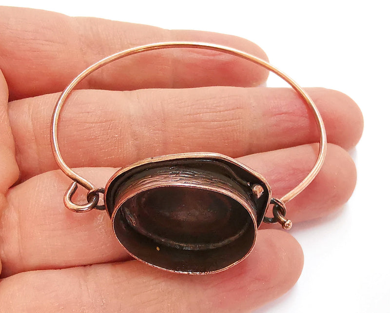 Textured Bracelet Blanks Cuff Blanks Bracelet Blank Antique Copper Plated Brass (25x18 mm Blanks ) G20885