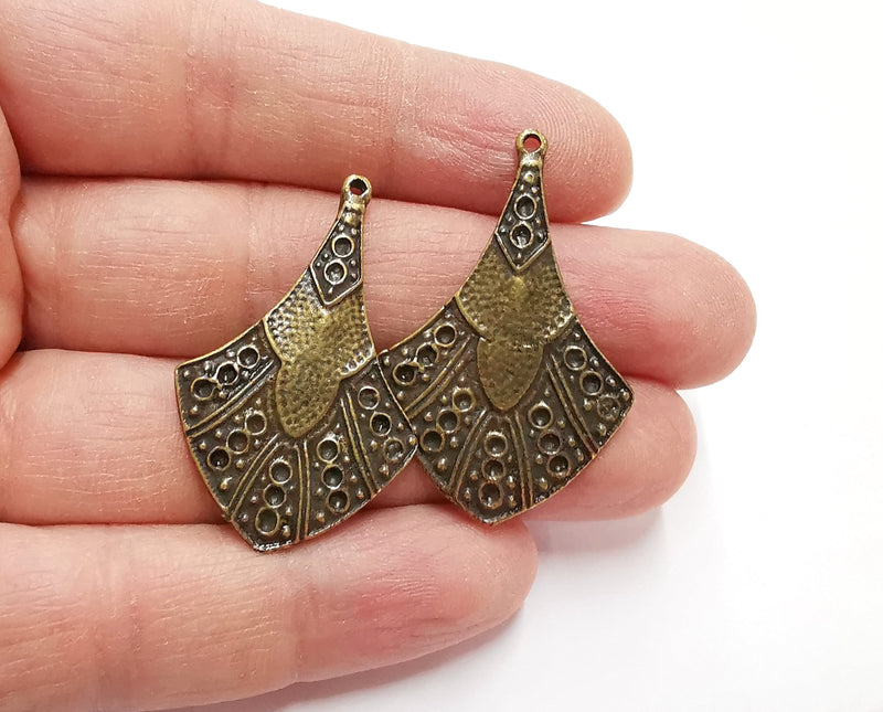 2 Antique Bronze Charms Antique Bronze Plated Charms (41x26mm)  G19334