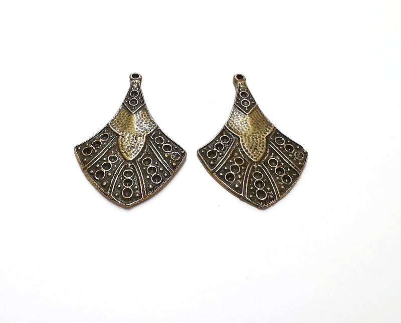 2 Antique Bronze Charms Antique Bronze Plated Charms (41x26mm)  G19334