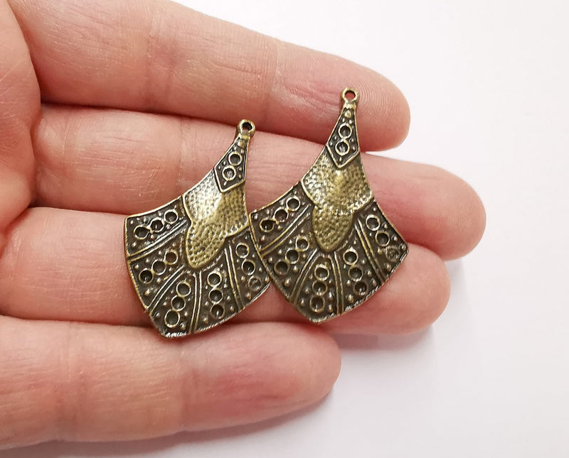 2 Antique Bronze Charms Antique Bronze Plated Charms (41x26mm)  G19334