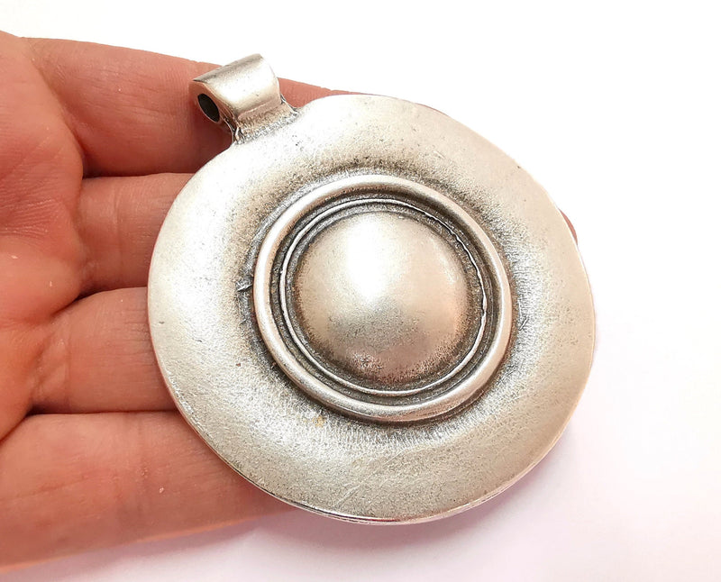 Silver Pendant Antique Silver Plated Pendant (82x70mm)  G20893