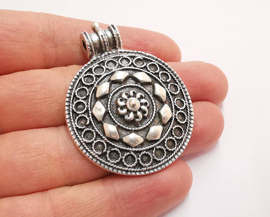 Silver Pendant Antique Silver Plated Pendant (53x40mm)  G20900