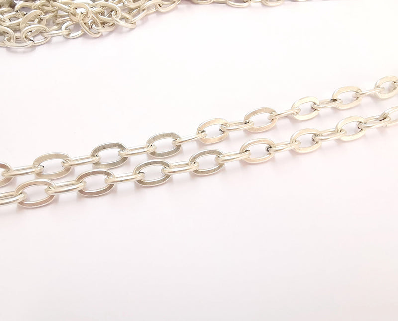 Antique Silver Large Cable Chain 1 Meter - 3.3 Feet  (13.5x8.8 mm) Antique Silver Plated Cable Chain G21256