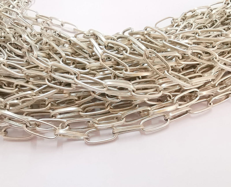 Antique Silver Large Cable Chain 1 Meter - 3.3 Feet  (19x8.5 mm) Antique Silver Plated Cable Chain G22074