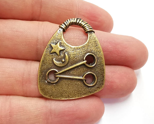 2 Antique Bronze Charms Antique Bronze Plated Charms (40x32mm)  G20904
