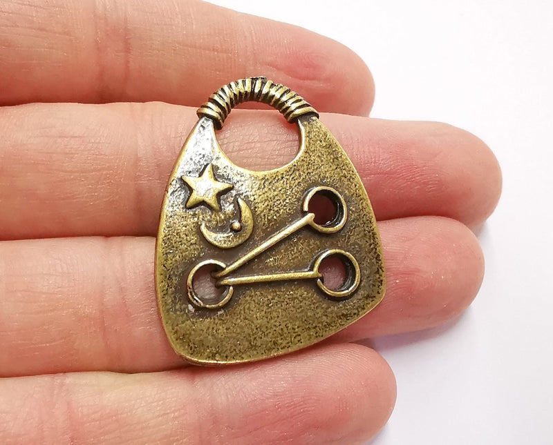 2 Antique Bronze Charms Antique Bronze Plated Charms (40x32mm)  G20904