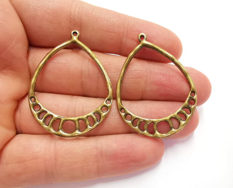 2 Antique Bronze Charms Antique Bronze Plated Charms (45x34mm)  G20907