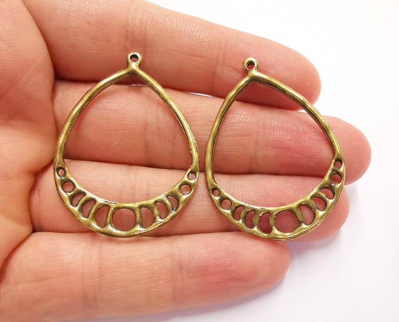 2 Antique Bronze Charms Antique Bronze Plated Charms (45x34mm)  G20907