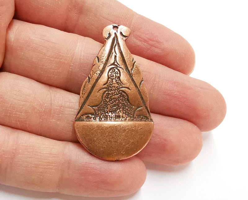 2 Copper Charms Antique Copper Plated Charms (45x25mm)  G21270