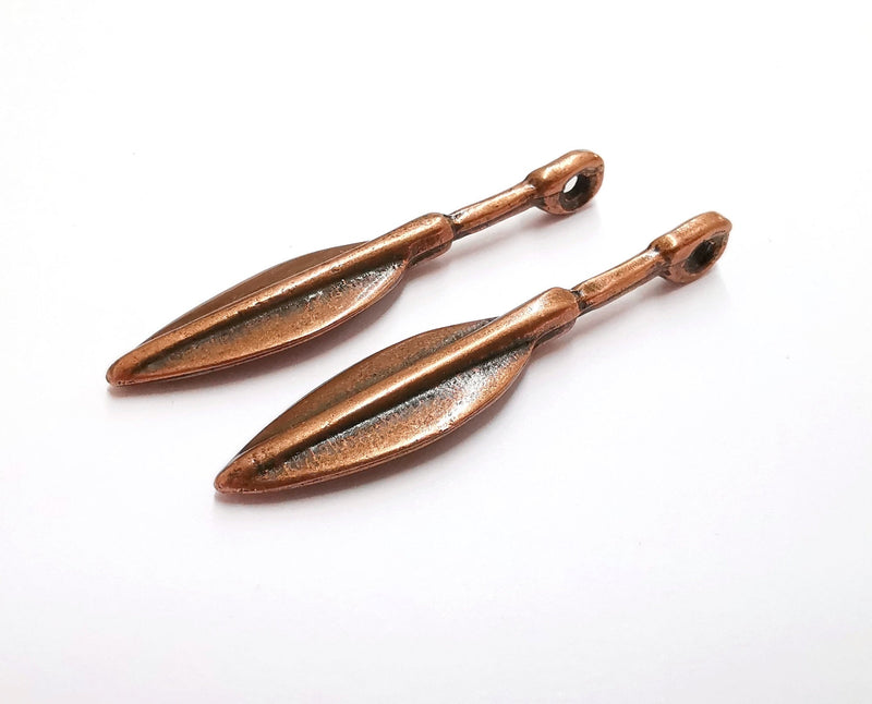 2 Antique Copper Pendant Antique Copper Plated Pendant (57x12mm)  G21271