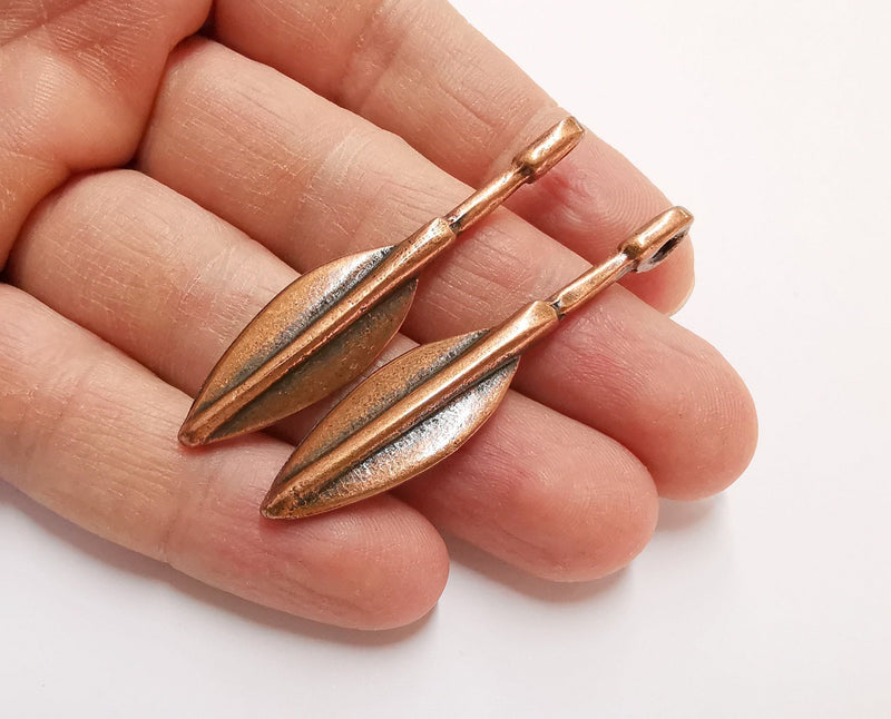 2 Antique Copper Pendant Antique Copper Plated Pendant (57x12mm)  G21271