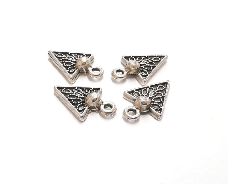 10 Silver Charms Antique Silver Plated Charms (17x12mm)  G21274