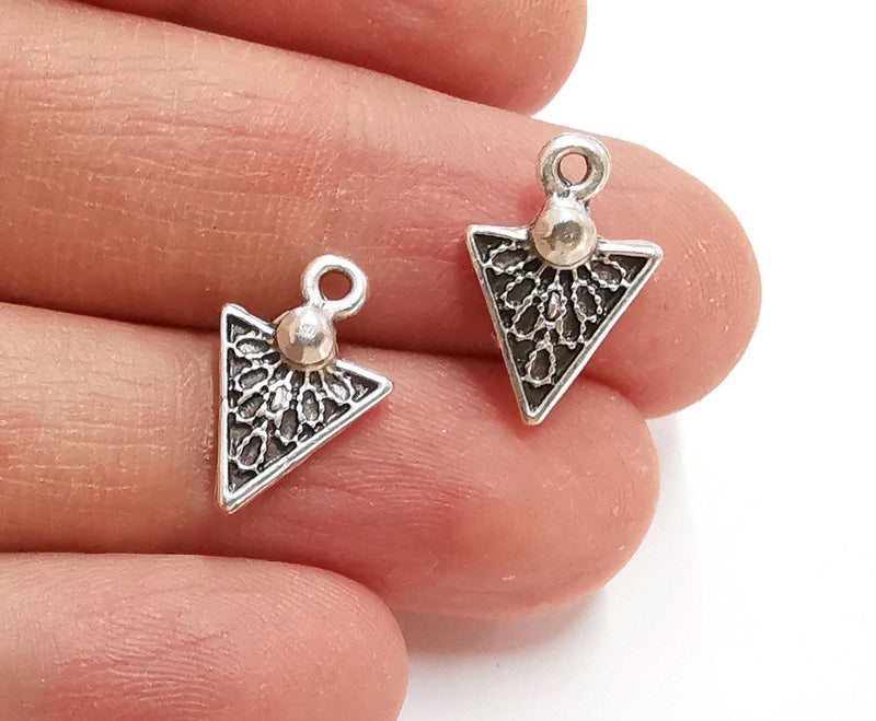 10 Silver Charms Antique Silver Plated Charms (17x12mm)  G21274