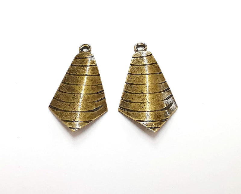 2 Antique Bronze Charms Antique Bronze Plated Charms (41x21mm)  G21287