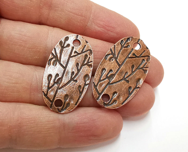 2 Antique Copper Charm Connector Antique Copper Plated Charm (36x20mm) G21289