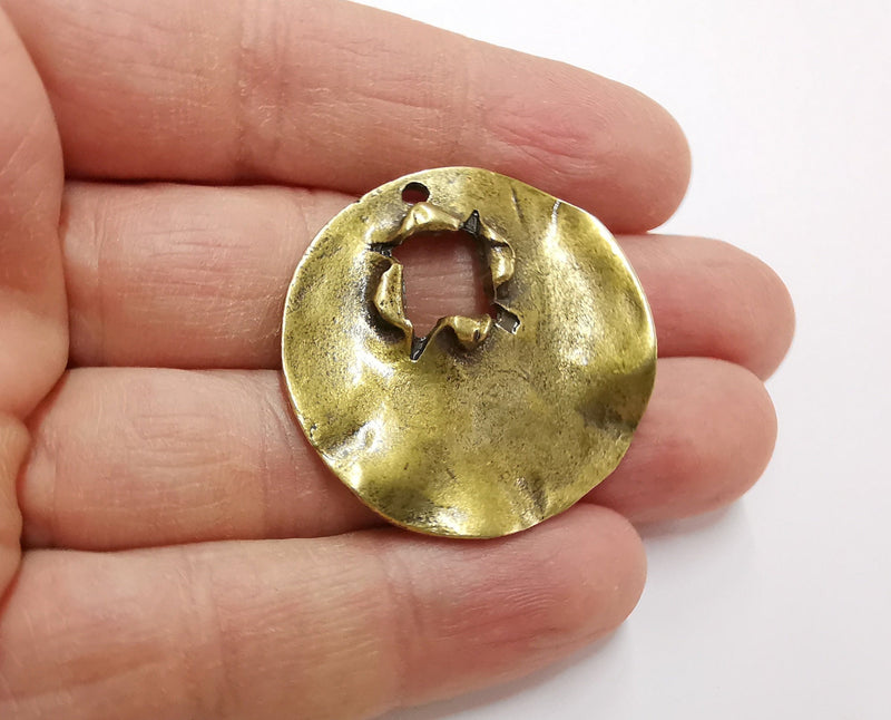 2 Antique Bronze Charms Antique Bronze Plated Charms (37mm)  G21295