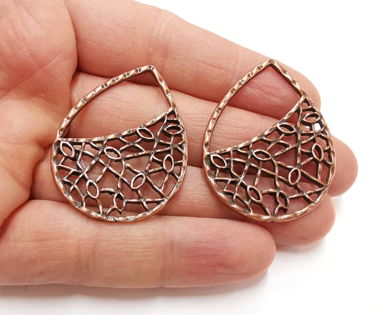 2 Copper Charms Antique Copper Plated Charms (44x33mm)  G21299