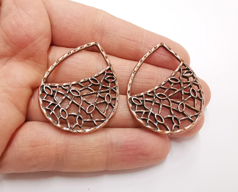2 Copper Charms Antique Copper Plated Charms (44x33mm)  G21299