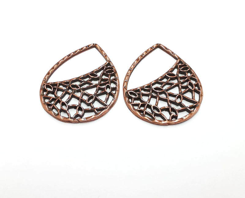 2 Copper Charms Antique Copper Plated Charms (44x33mm)  G21299