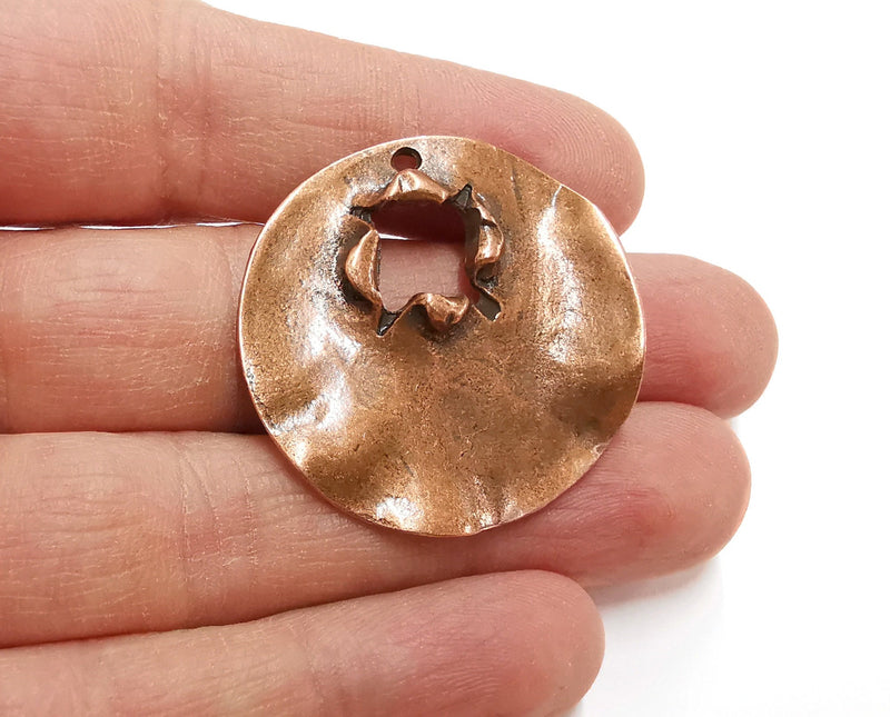2 Antique Copper Charms Antique Copper Plated Charms (37mm)  G21302