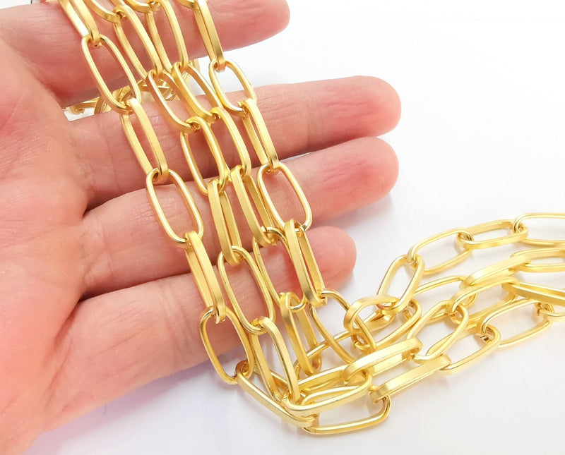 Gold Plated Oval Cable Large Chain 1 Meter - 3.3 Feet  (19.5x8.5 mm)  G21322