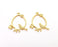 2 Bird Flower Charms Gold Plated Charms (39x30mm)  G21324