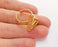Ring Blank Setting Textured Base Bezel inlay Ring Backs Glass Cabochon Mounting Adjustable Shiny Gold Plated (13x13mm bezel ) G20954