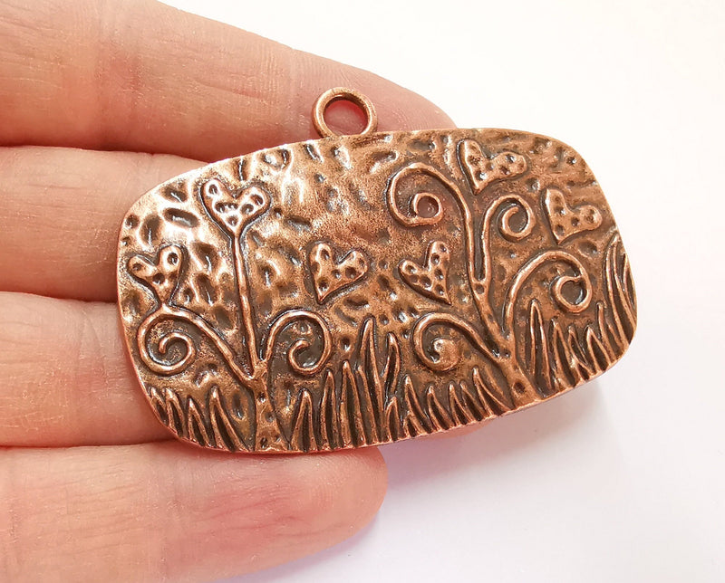 Flowers Pendant Antique Copper Plated Pendant (46x65mm)  G20968