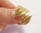 Raw Brass Leaf Ring Blank, Bezel Settings, Cabochon Base, Mountings Adjustable (3mm blank ) G20970