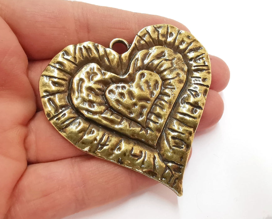 Heart Pendant Antique Bronze Plated Pendant (66x67mm)  G20998