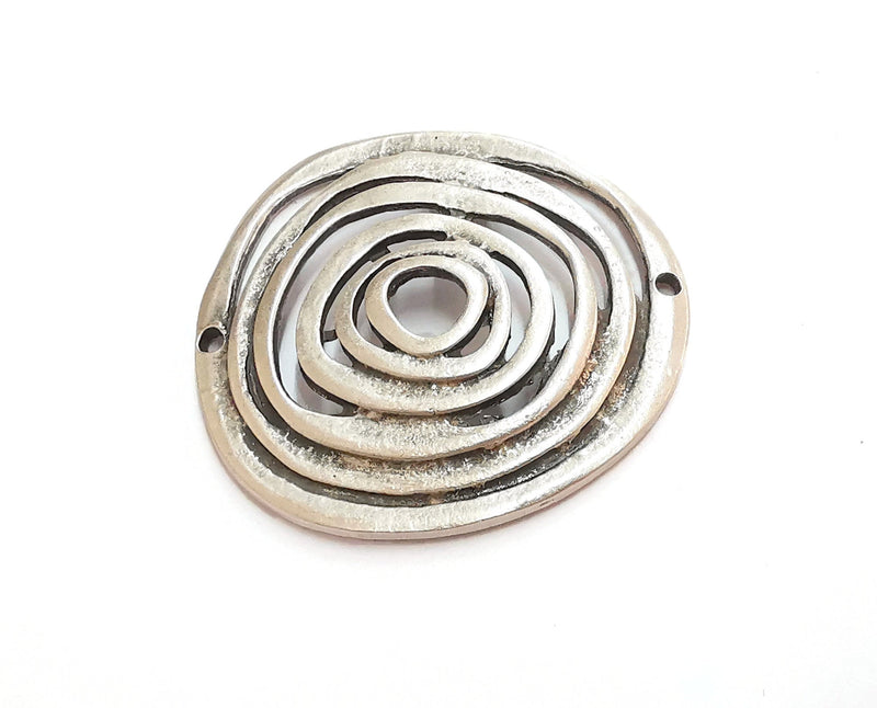 2 Silver Charms Connector Antique Silver Plated Charms (48x47mm)  G25599