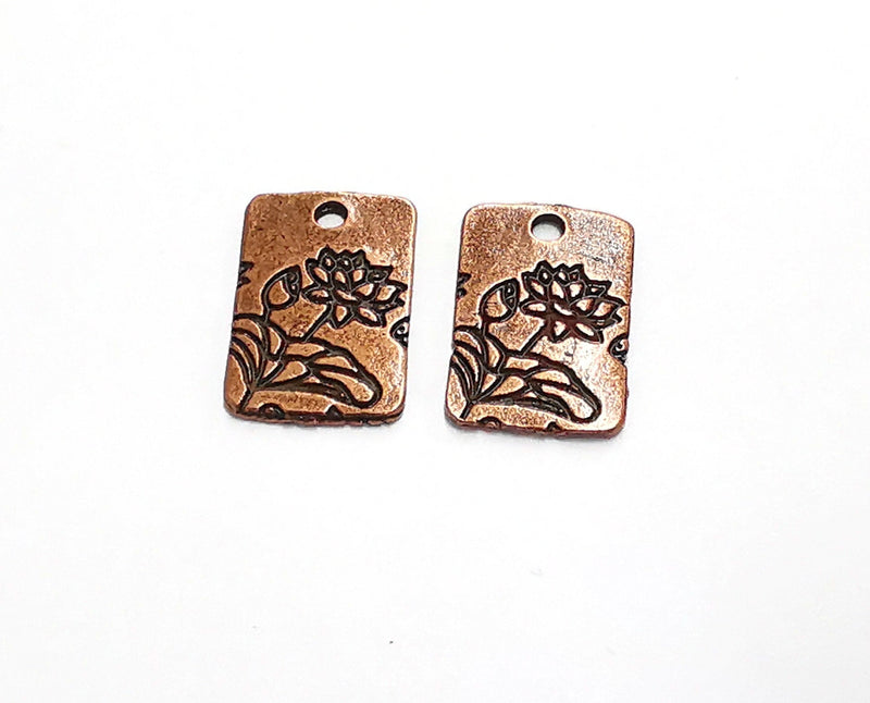 10 Flowers Charms Antique Copper Plated Charms (18x12mm) G21028