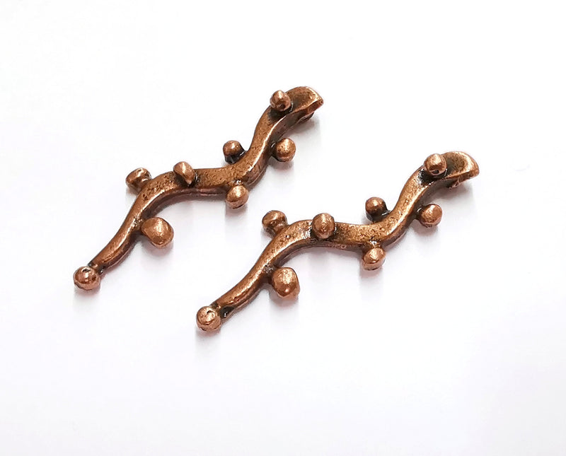 2 Copper Charms Antique Copper Plated Charms (46mm) G21033